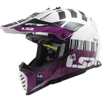 Moto přilba LS2 MX437 Fast Evo XCode Gloss White Violet L (59-60)