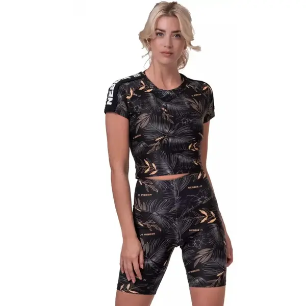 Dámský crop top Nebbia Active 568 Volcanic Black S