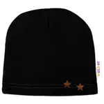 Baby Nellys Žebrovaná čepice Hvězdičky - černá vel.  92/98