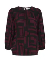 Kaffe Blúzka 'KALorina'  vínovo červená / čierna