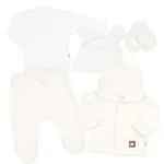 Baby Nellys Pletená sada oblečení pro miminko, Star 5D - bílá vel.  62