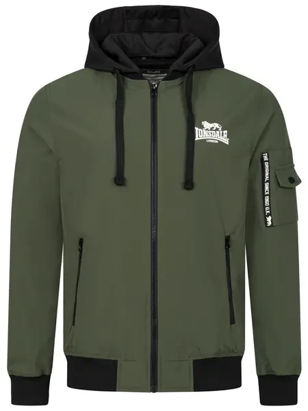 LONSDALE Prechodná bunda  olivová / čierna / biela