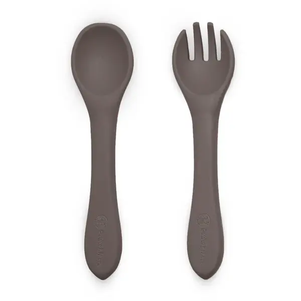 Petite&Mars Take&Match Silicone Cutlery příbor Bitter Cocoa 6m+ 2 ks