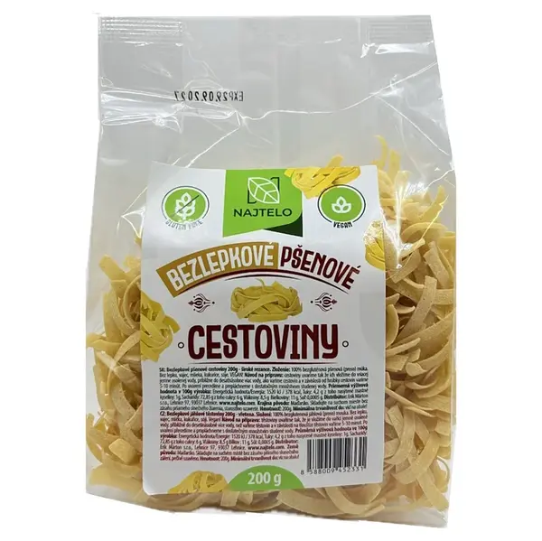NAJTELO Bezlepkové pšeničné široké nudle 200 g