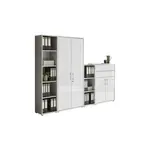 MID.YOU SKŘÍŇ NA ŠANONY, šedá, vysoce lesklá bílá, 257/185,6/33 cm