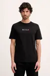 Bavlněné tričko Tommy Hilfiger pánské, černá barva, s potiskem, MW0MW41453