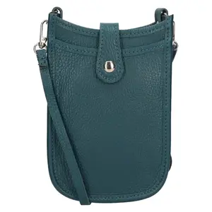 Dámská kožená kabelka na mobil a doklady Italia Limma - modro-zelená