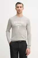Svetr z hedvábné směsi Guess HAMMOND pánský, šedá barva, M5YR00 Z0122