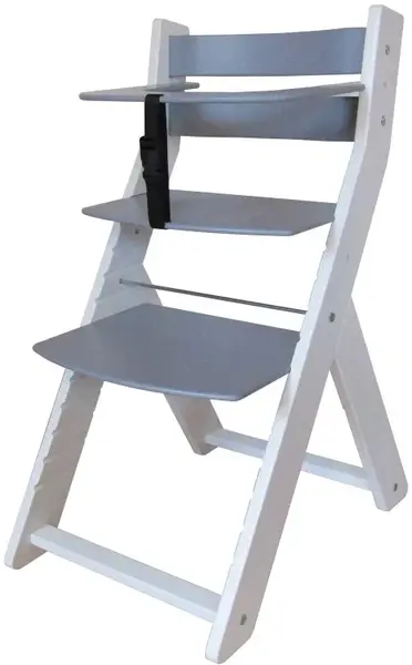 WOOD PARTNER Rostoucí dřevěná ergonomická židle LUCA bílá/ šedá