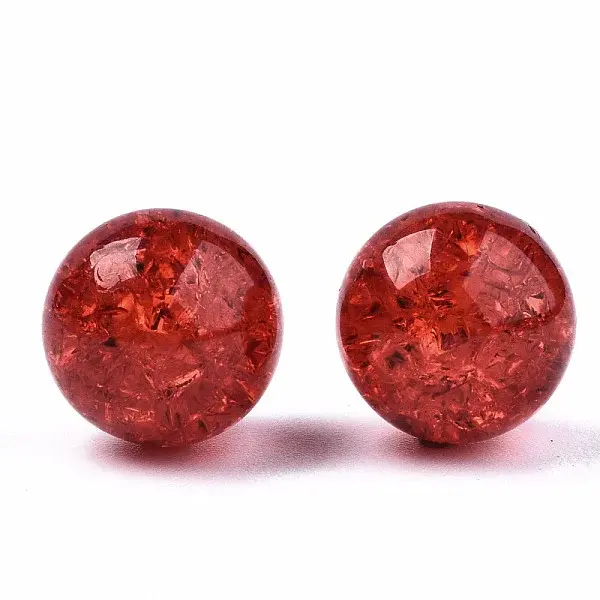 Transparent Crackle Acrylic Round Beads Strands