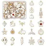 40Pcs 20 Styles Alloy Enamel Pendants