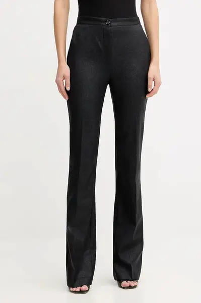 Kalhoty s příměsí vlny Pinko černá barva, zvony, high waist, 106124 A305