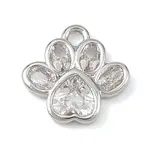 Brass Micro Pave Clear Cubic Zirconia Charms