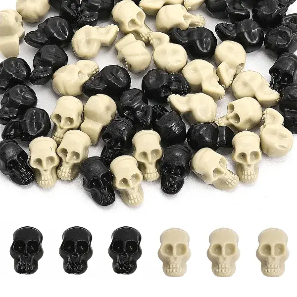 120Pcs 2 Colors Halloween Plastic Beads