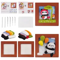 2 Sets 2 Style Panda Photo Frame Needle Felting Kit for Beginners