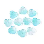 Baking Painted Transparent Glass Bead Caps