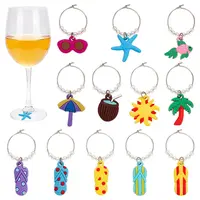 Ocean Theme PVC Wine Glass Charms