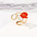 304 Stainless Steel with Enamel Cuff Rings for Women