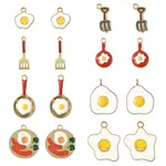 24Pcs 8 Styles Alloy Enamel Charms