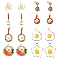 24Pcs 8 Styles Alloy Enamel Charms