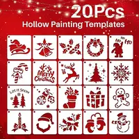 20Pcs Christmas PET Painting Stencils