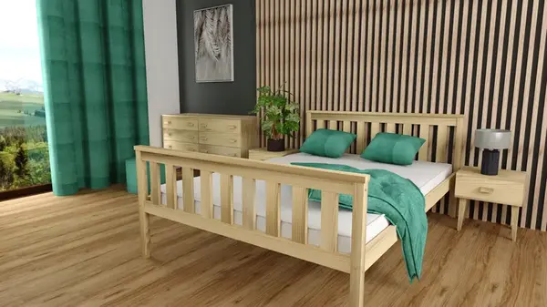 Posteľ KALEA 90 x 200 cm, borovica Rošt: Bez roštu, Matrac: Matrac COCO MAXI 20 cm