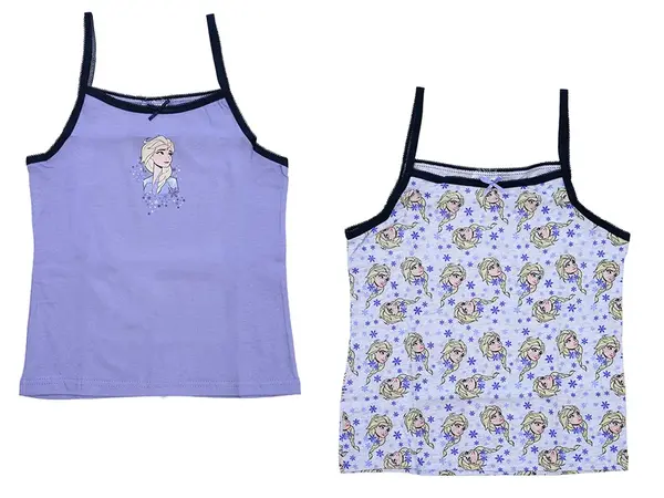 Detské tielko 2 ks ĽADOVÉ KRÁĽOVSTVO svetlofialové / sivé - rôzne veľkosti Veľkosť: 122 - 128