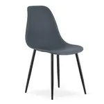 Bridlicovo sivá stolička OSAKA s čiernymi nohami