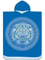 Plážové pončo TIGER modré 80x145 cm