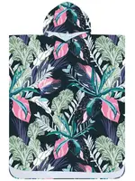 Plážové pončo NIGHT BLOSSOM černé 80x145 cm