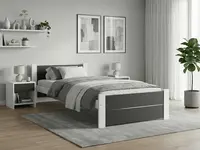 Postel IKAROS DOUBLE 90 x 200 cm, antracit/bílá Rošt: Bez roštu, Matrace: Matrace Deluxe 10 cm