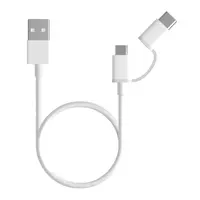 USB kabel Mi 2-in-1 (Micro USB to Type C - 30 cm), bílá