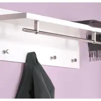Nástěnný věšákový panel Pablito, bílý lesk