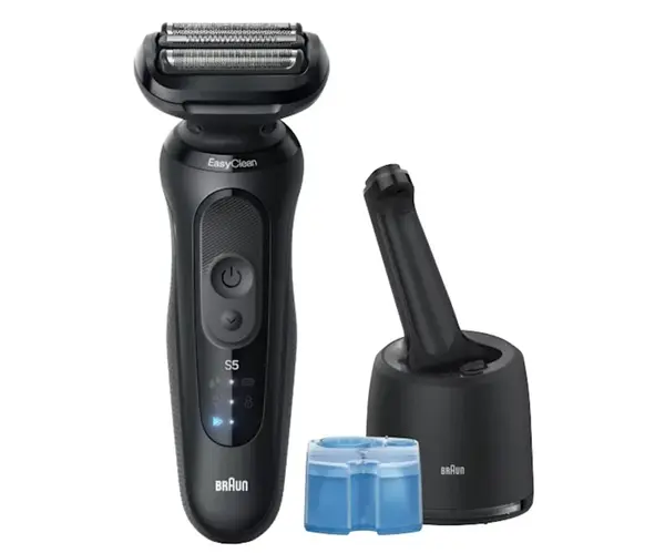 Planžetový holicí strojek s nabíjecí a čisticí stanicí Braun Series 5 52-N7200cc - černý + dárek zdarma