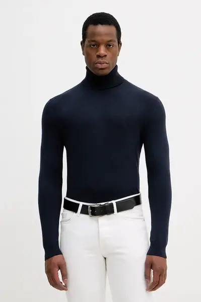 Svetr Sisley pánský, tmavomodrá barva, s golfem, 10F2S2244