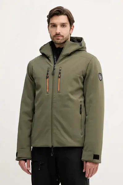 Lyžařská bunda EA7 Emporio Armani zelená barva, AF13891.7M000462