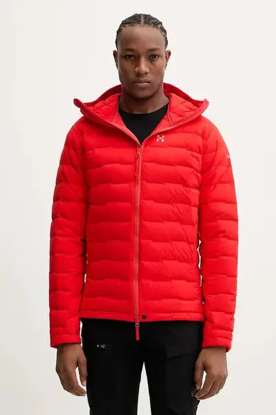 Péřová sportovní bunda Haglöfs Spitz červená barva, 607459