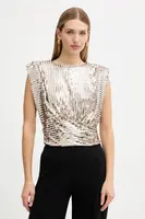 Halenka BOSS Orange dámská, zlatá barva, s aplikací, 50548318