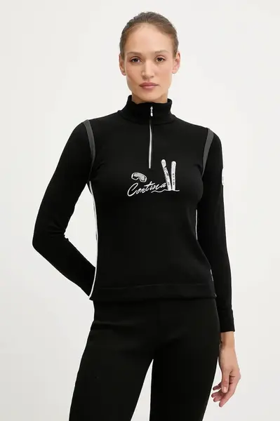 Funkční tričko s dlouhým rukávem s příměsí vlny Newland LADY WOOL T-NECK černá barva, N46864.15