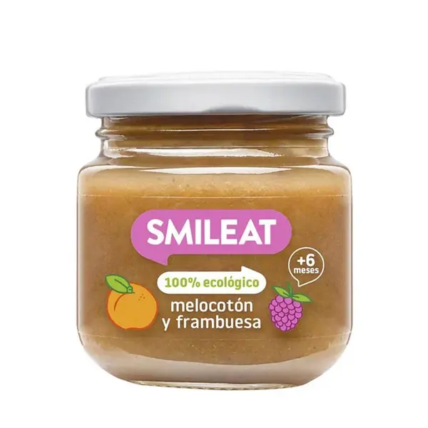 Smileat BIO ovocný příkrm broskev, banán, hruška a maliny 6m+ 130 g