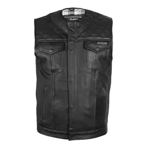 Kožená moto vesta W-TEC Losango Black 5XL