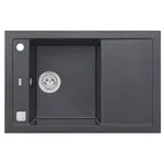 Alveus Granitový drez Formic 30, čierna, 76 x 50 cm