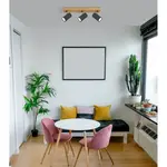 GLOBO 3bodové svietidlo ROBBY čierna/grafitová/drevo GU10 35W 410 x 60 x 120 mm