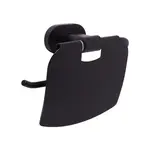 Držiak toaletného papieru Yukon závesný s krytom, čierno-chrómový