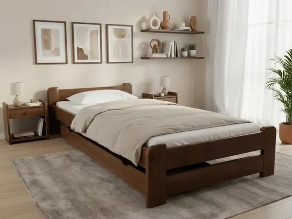 Posteľ Emily 90 x 200 cm, dub Rošt: S latkovým roštom, Matrac: Matrac DELUXE 10 cm