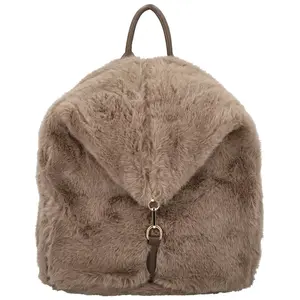 Módní dámský plyšový batůžek Lygie, khaki