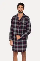 Pánská flanelová noční košile JOSE L Tmavě modrá