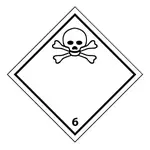 Etikety pro signalizaci nebezpečí 100x100mm, JEDOVATÉ LÁTKY