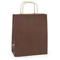 200 x Barevné papírové tašky s kroucenými úchyty 450x480x160mm, černé | RAJA