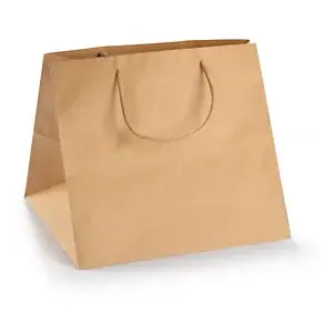 10 x Maxi papírové tašky z kraftového papíru 350x320x320mm, hnědé
